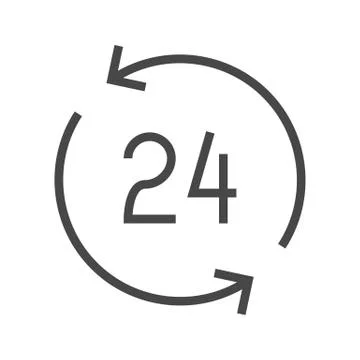 Open 24 Hours a Day Stock Illustration