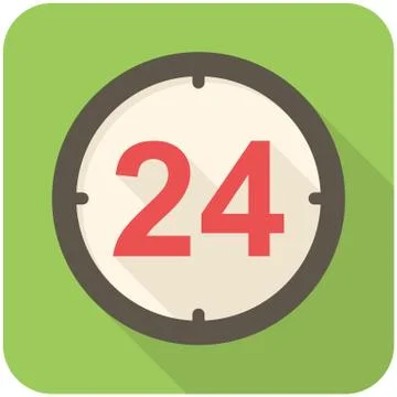 Open 24 hours icon Stock Illustration