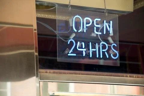Open 24 Hours Stock Photos