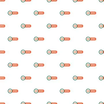 Open 24 hours seamless pattern for customer service Stock Illustration
