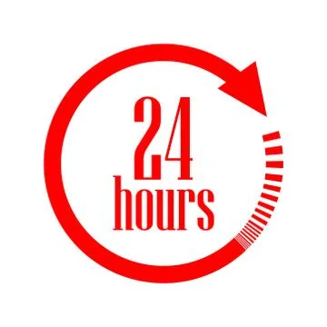 Open 24 hours vector icon Stock Illustration