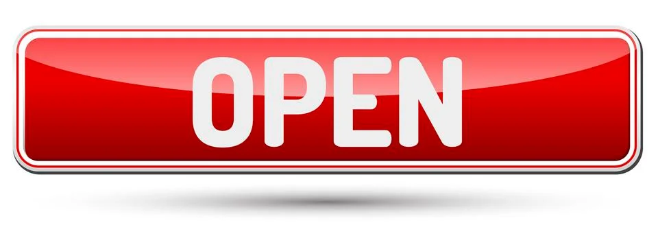 OPEN - Abstract beautiful button with text. Stock Illustration