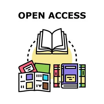 Open access concept providing free information for research Stock Illustration