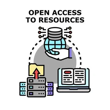 Open access to global digital resource information Stock Illustration