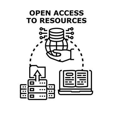 Open access to global digital resource information Stock Illustration
