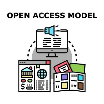 Open access model for information sharing and content distribution Stock Illustration