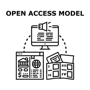 Open access model for information sharing and content distribution Stock Illustration