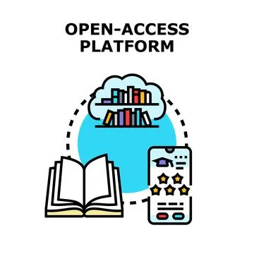 Open access platform connecting digital education resources Stock Illustration