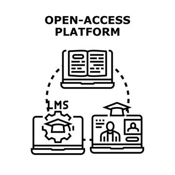 Open access platform for online learning management system Stock Illustration