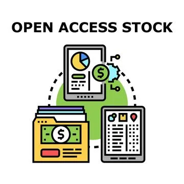 Open access stock data sharing and investment concept Stock Illustration