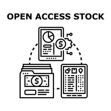 Open access stock data sharing and investment concept Stock Illustration