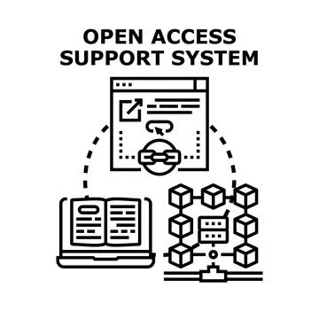Open access support system for digital information sharing Stock Illustration