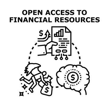 Open accessing financial resources for business development Stock Illustration