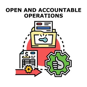 Open accountable operations illustrating transparency and success Stock Illustration