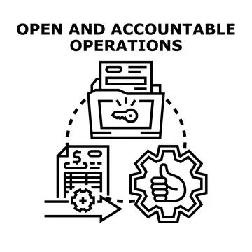 Open accountable operations illustrating transparency and success Stock Illustration