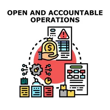 Open accountable operations promoting transparent business management Stock Illustration