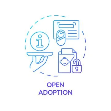 Open adoption blue gradient concept icon Illustrazione stock