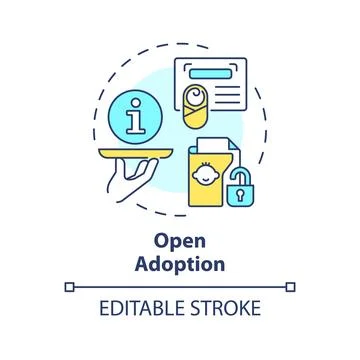 Open adoption multi color concept icon Illustrazione stock