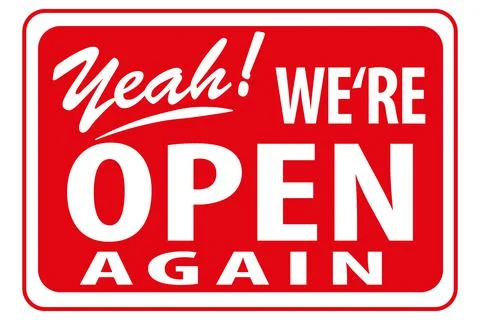 Open again sign Stock Illustration