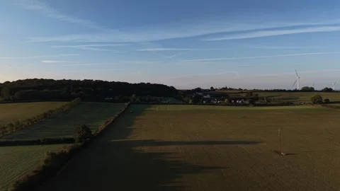 Open Agricultural Fields and Tree Lines in Rural Countryside 스톡 동영상 343766697