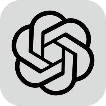 Open AI logotype, Chatgpt logo, AI chatbot, Chat GPT app. AI Artificial int.. Stock Illustration