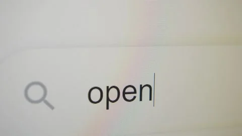 Open ai search on the google internet bar. search openai. Stock Footage 231129392