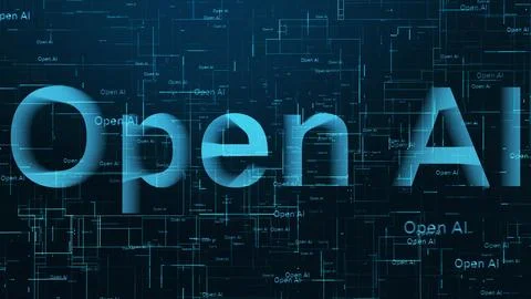 Open AI text technology data line background イラスト素材