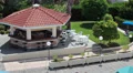 Open air bar, chees field, swimming pools with apartments HD Footage