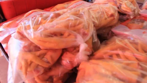 Open Air Butcher Stock Footage 1133183