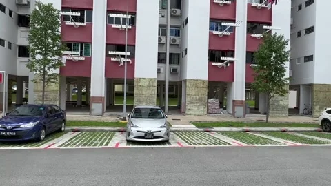 Open Air Car Park with a few cars apart of each other 動画素材 238792575