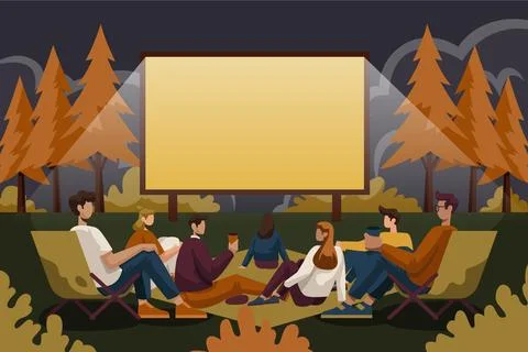 Open air cinema Stock Illustration