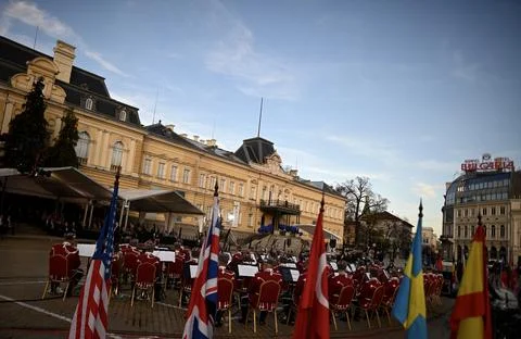 Open air concert '20 years of Bulgaria in NATO' in Sofia - 29 Mar 2024 Stock Photos