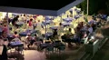 Open air dinner terrace in three stars hotel in Paphos, Cyprus HD Footage