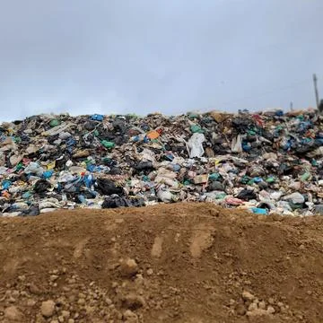 Open-air dump, causing soil contamination Stock-Fotos
