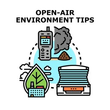 Open air environment tips planning and protecting nature concept Stock Illustration