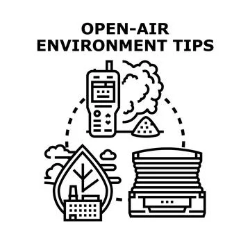 Open air environment tips planning and protecting nature concept Stock Illustration