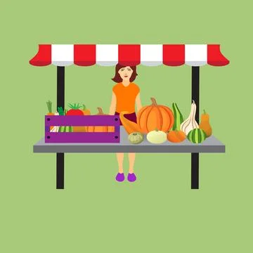 Open air market Stock Illustration