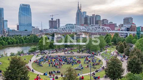 Open Air Music performance at Cumberland Park in Nashville Stock Photos