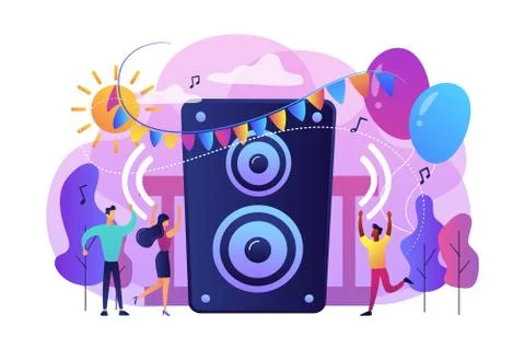 Open air party concept vector illustration. Ilustración de archivo