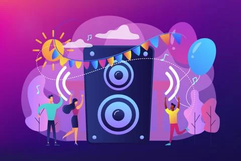 Open air party concept vector illustration. Ilustración de archivo