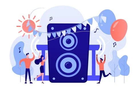 Open air party concept vector illustration. Ilustración de archivo