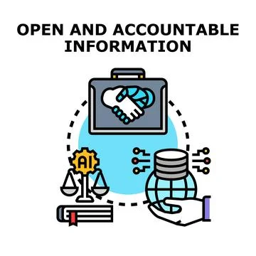 Open and accountable information concept in business with ai Stock Illustration