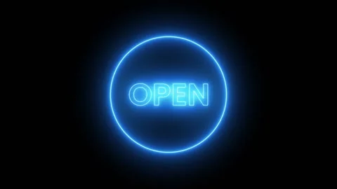 Open and check mark neon icon animation isolated on black background Stock Footage 321478555