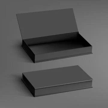 Open And Close Black Package Cardboard Box Set イラスト素材