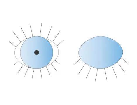 Open and close blue evil eye vector - symbol of protection Stock Illustration