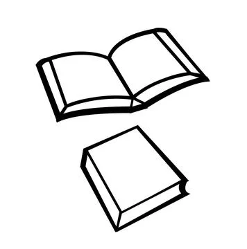 Open and close book black and white vector design Stock Illustration