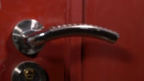 Open and close door with key Stock Footage 152930309