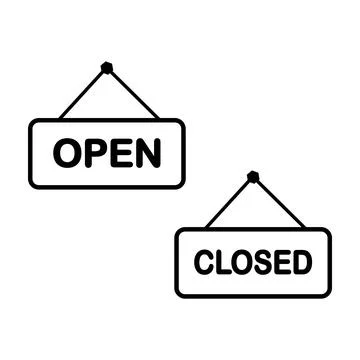 Open and close hanging board Illustrazione stock