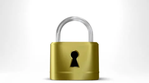 Open and close a padlock with alpha channel Stock Footage 22556240