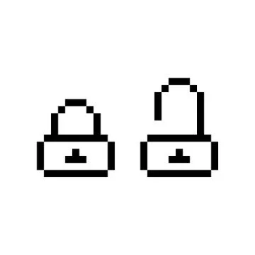 Open and close pix padlocks Stock Illustration